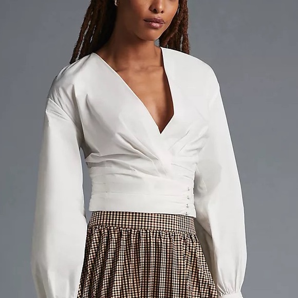 Sunday in Brooklyn Wrap-Front Blouse NWT S - Picture 2 of 6